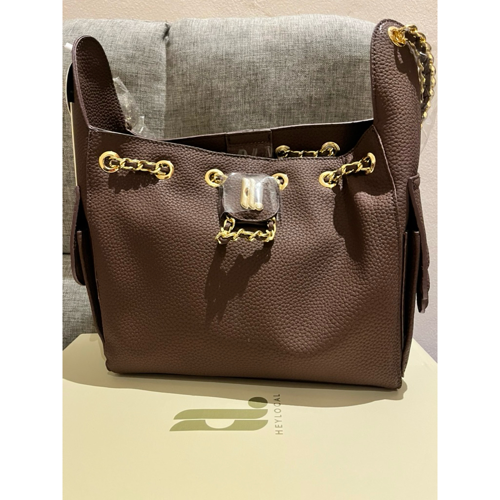 Ready stock Mini Bistre Heylocal Harlee Bag Vegan Leather Bucket Bag
