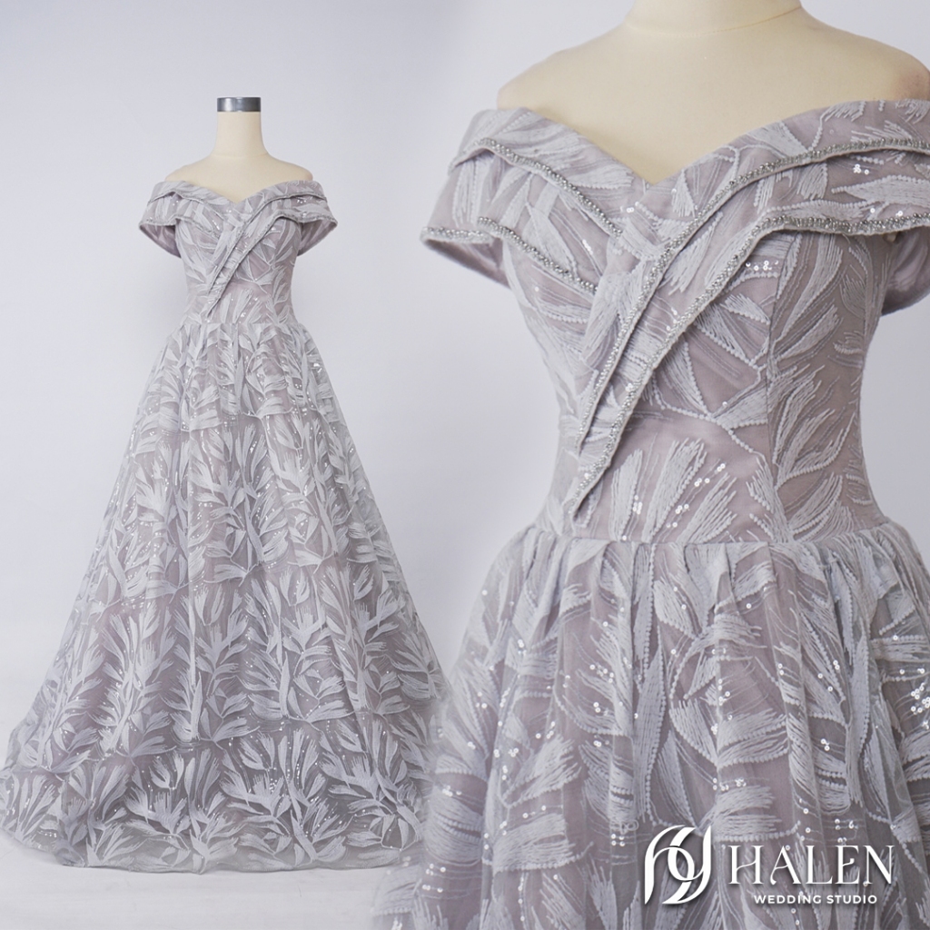 [SEWA] Gaun Pre Wedding Pernikahan Abu-abu - Grey Pre Wedding Dress