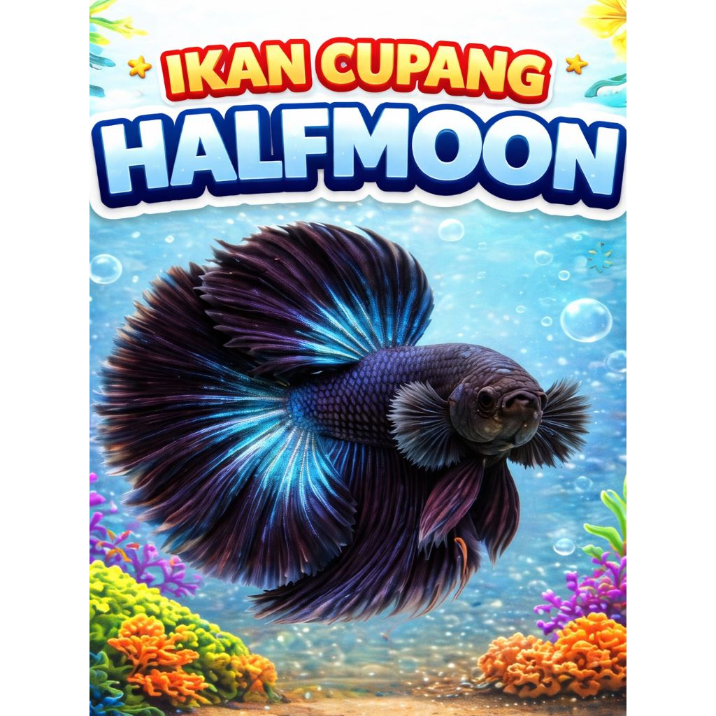 Ikan Cupang Halfmoon Jantan, Size M