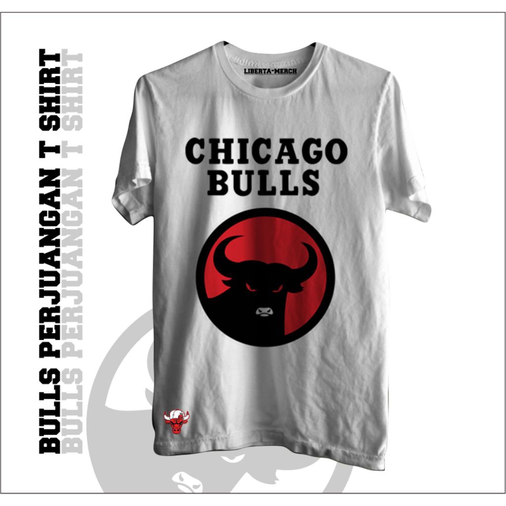 Kaos Bulls PDIP Chicago Putih Hitam Merah