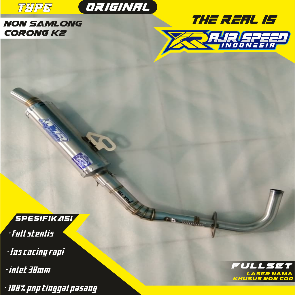 Knalpot Racing Non Samlong Titan Corong K2 Series Original Ajr Speed Indonesia Pnp Beat Vario Aerox 