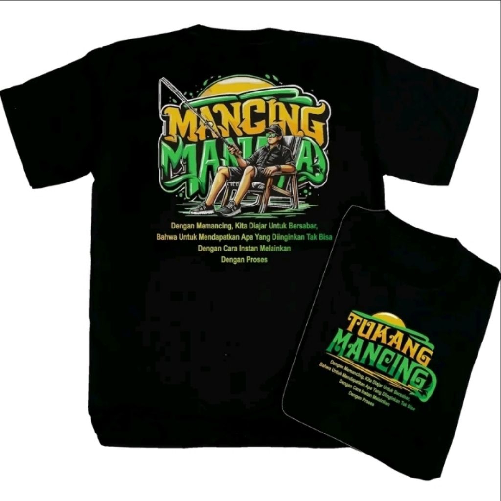 Kaos Profesi T-shirt-MANCING MANIA TUKANG MANCING-Lengan Pendek pria