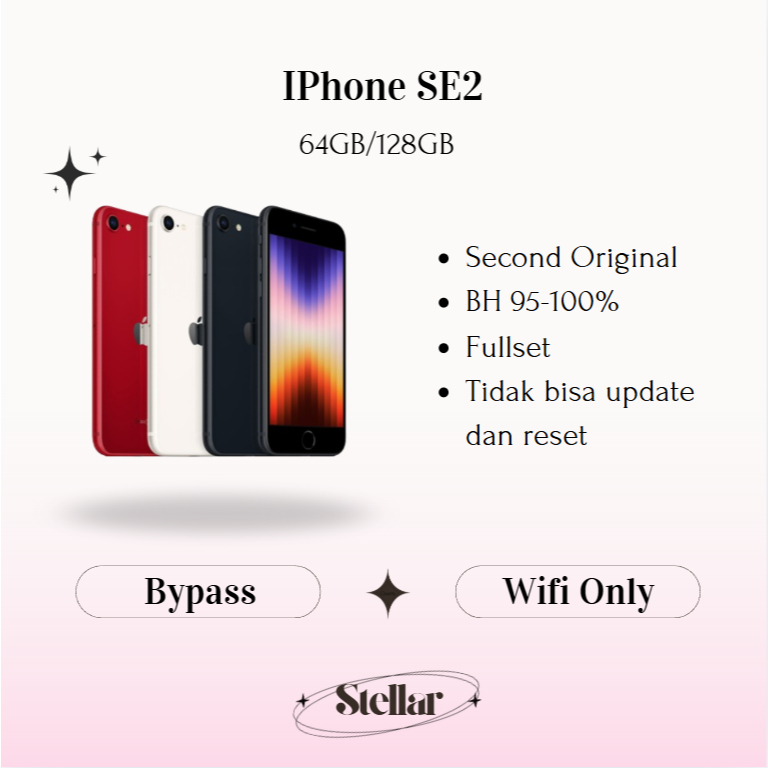 IPHONE SE2 WIFI ONLY 64GB/128GB Bekas Second Original Mulus Fullset Game/Live/Merekam Video