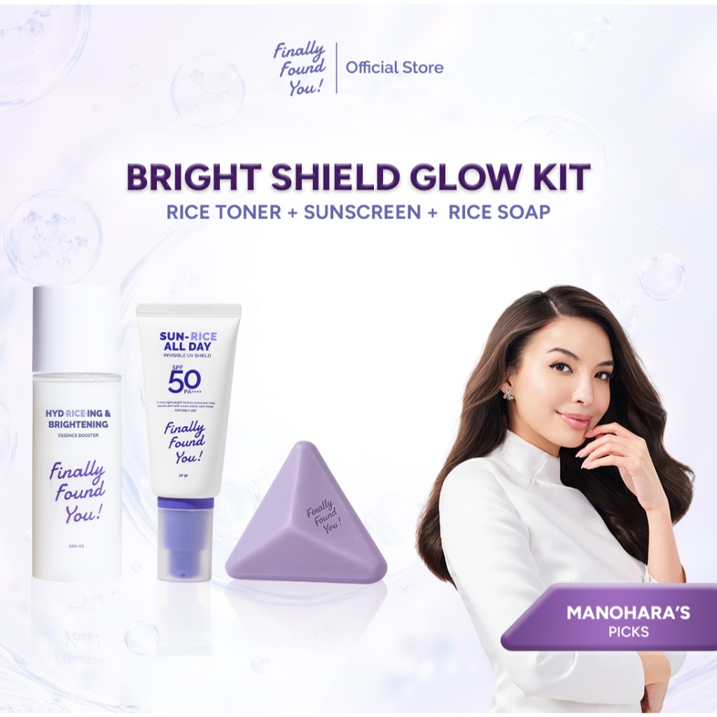 [Manohara's Pick] Finally Found You! Bright Shield Glow Kit (Rice Toner + Brightening Body Soap + SU