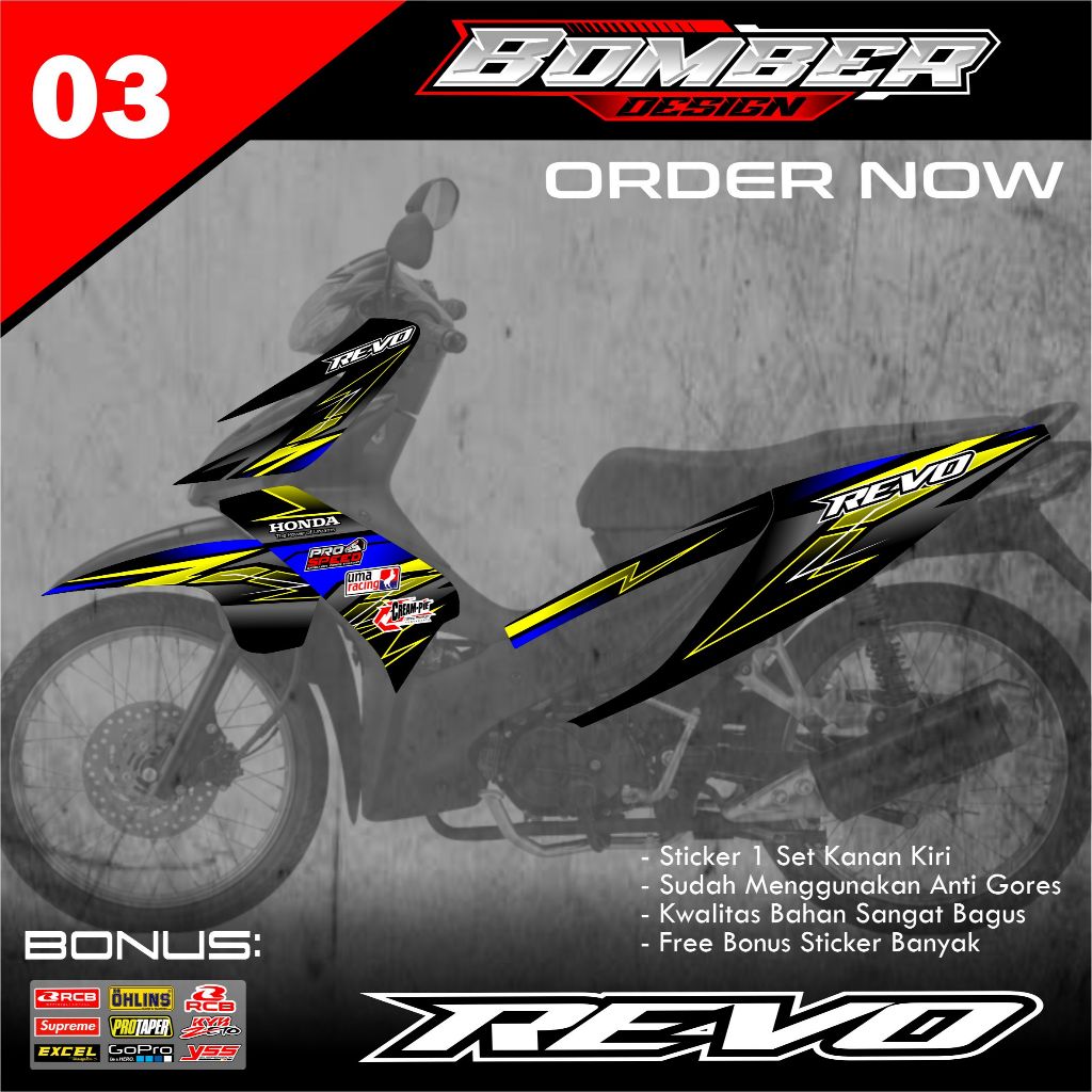 Stiker Striping List Variasi Motor Revo Absolute - Sticker Striping Motor Revo Absolute BMB.03