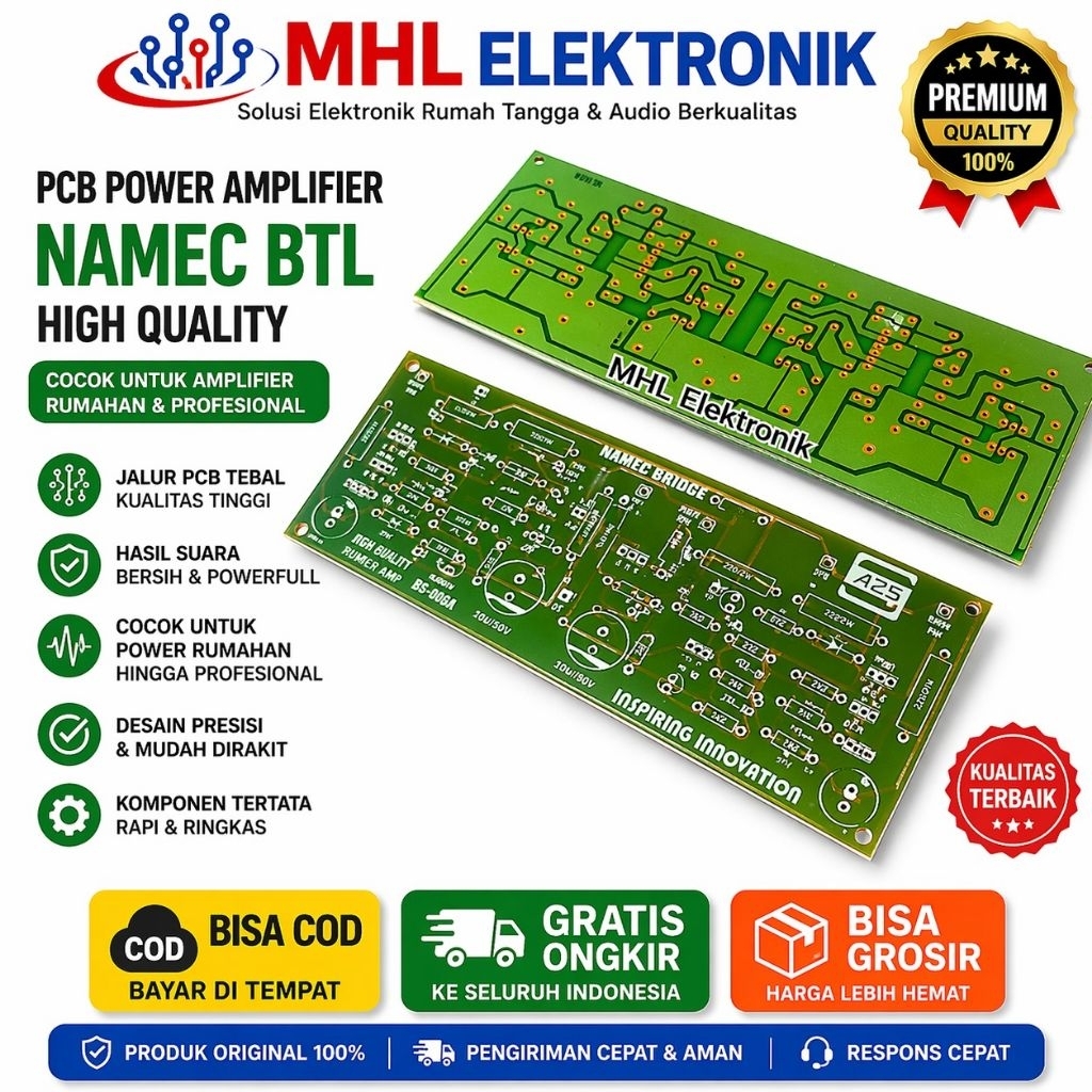 PCB NAMEC BTL 2500 Watt PCB NAMEC STEREO BTL SUBLOW PCB Driver Power Amplifier 2500W Namec BTL STERE