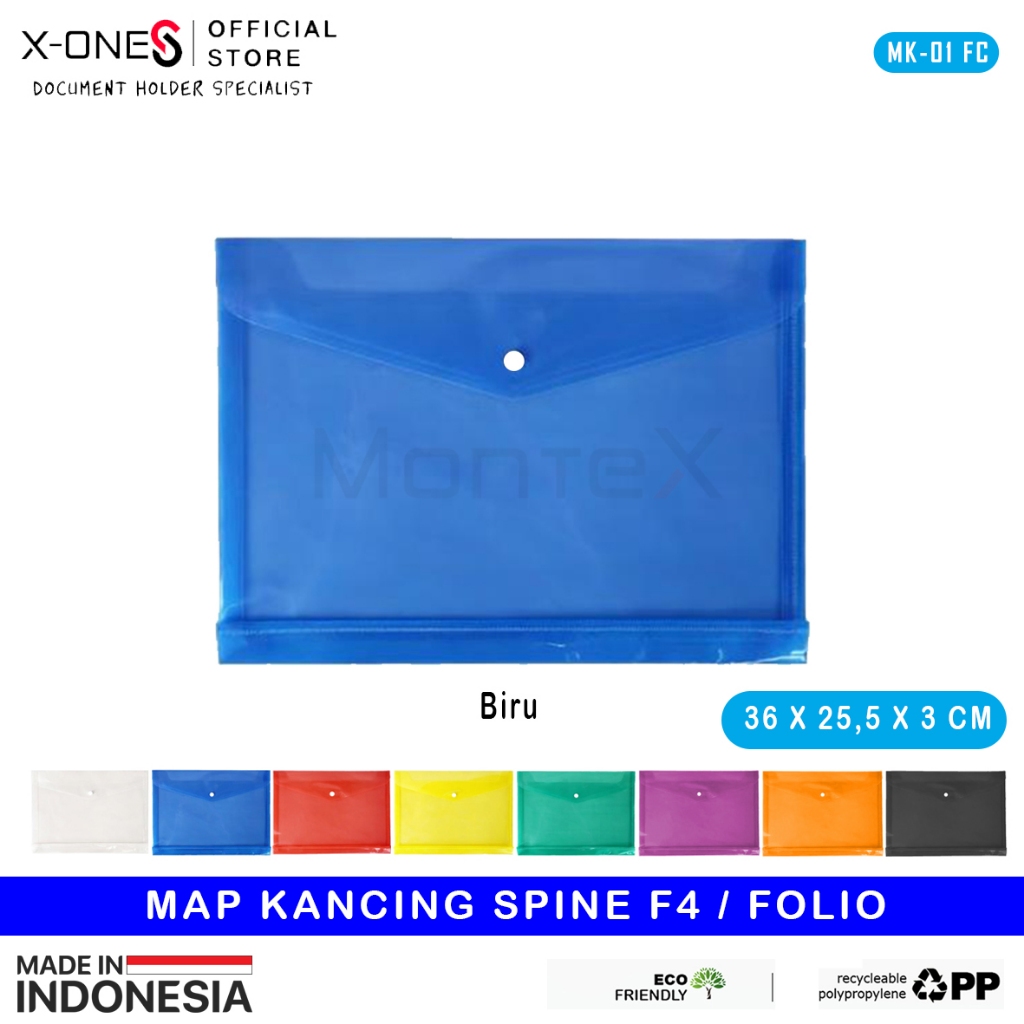 MONTEX MAP KANCING PUNGGUNG F4 FOLIO SPINE MAP PLASTIK TEBAL /MK-01 FC