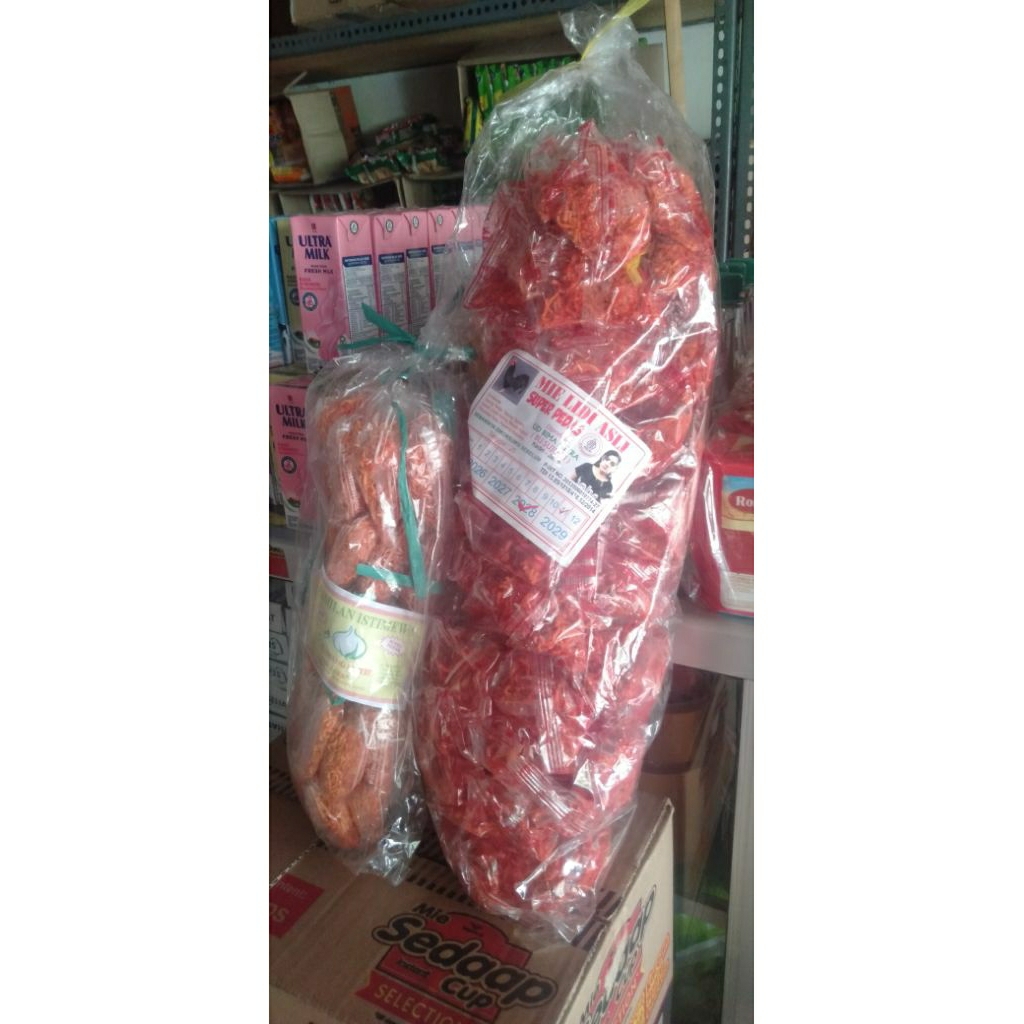 Mie Pedas Kering Gurih dan mie kering gurih 10 bungkus