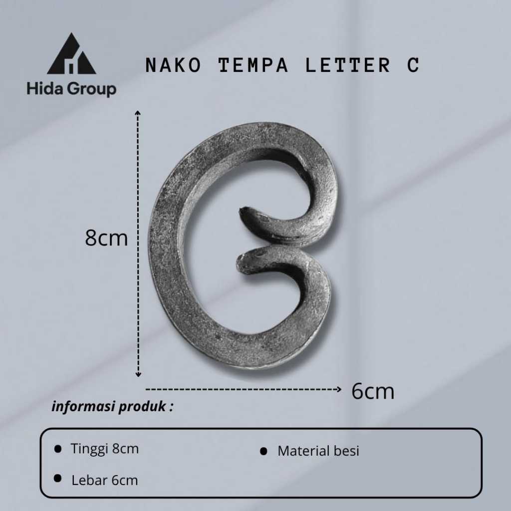 Nako Tempa Letter C 8cm Nako 12 (10cm) | Ornament Pagar Tralis dll