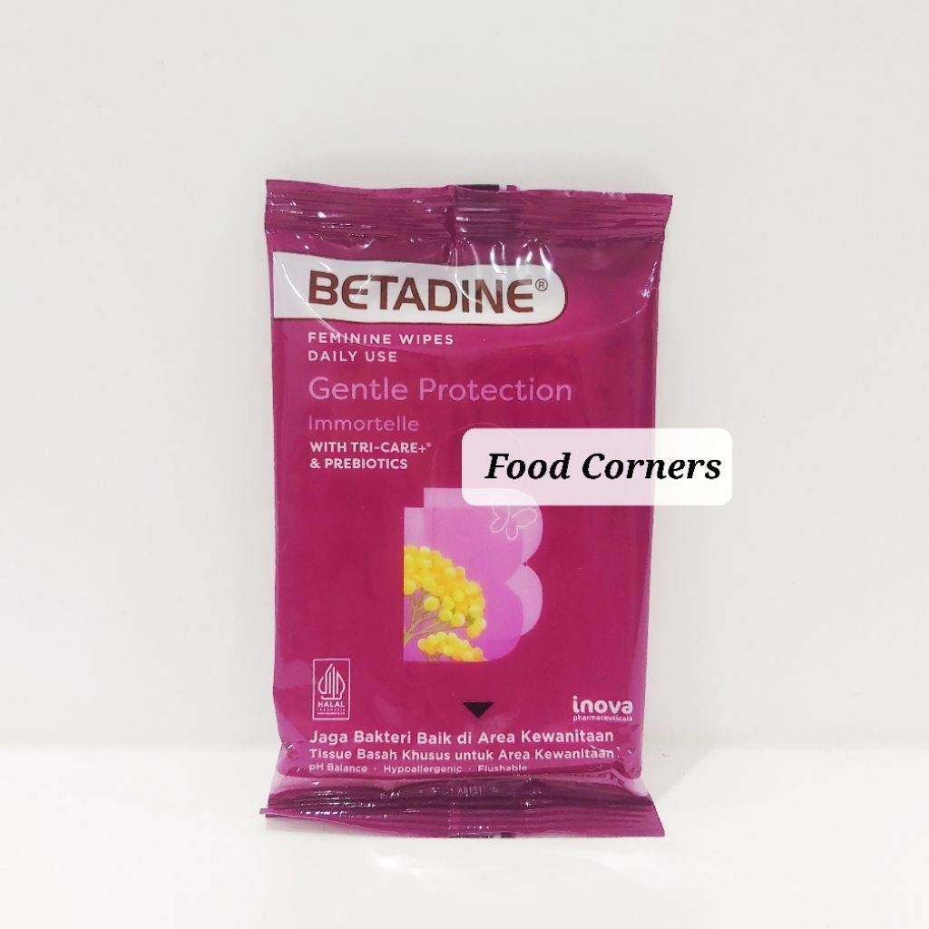 Betadine Feminine Wipes Gentle Protection 10 sheets / Tissue Betadine isi 10