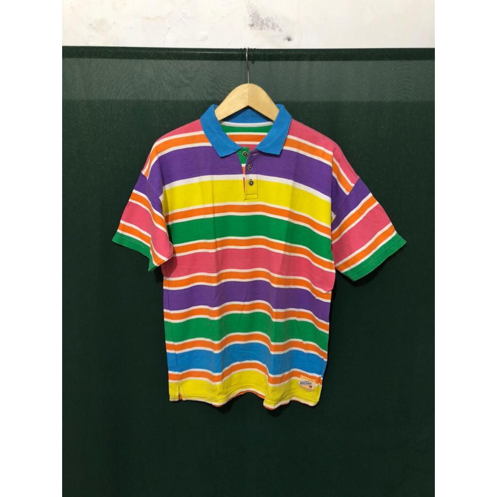 Kemeja Polo Shirt ALEXANDER JULIAN Vintage Stripes Y2K [RARE]