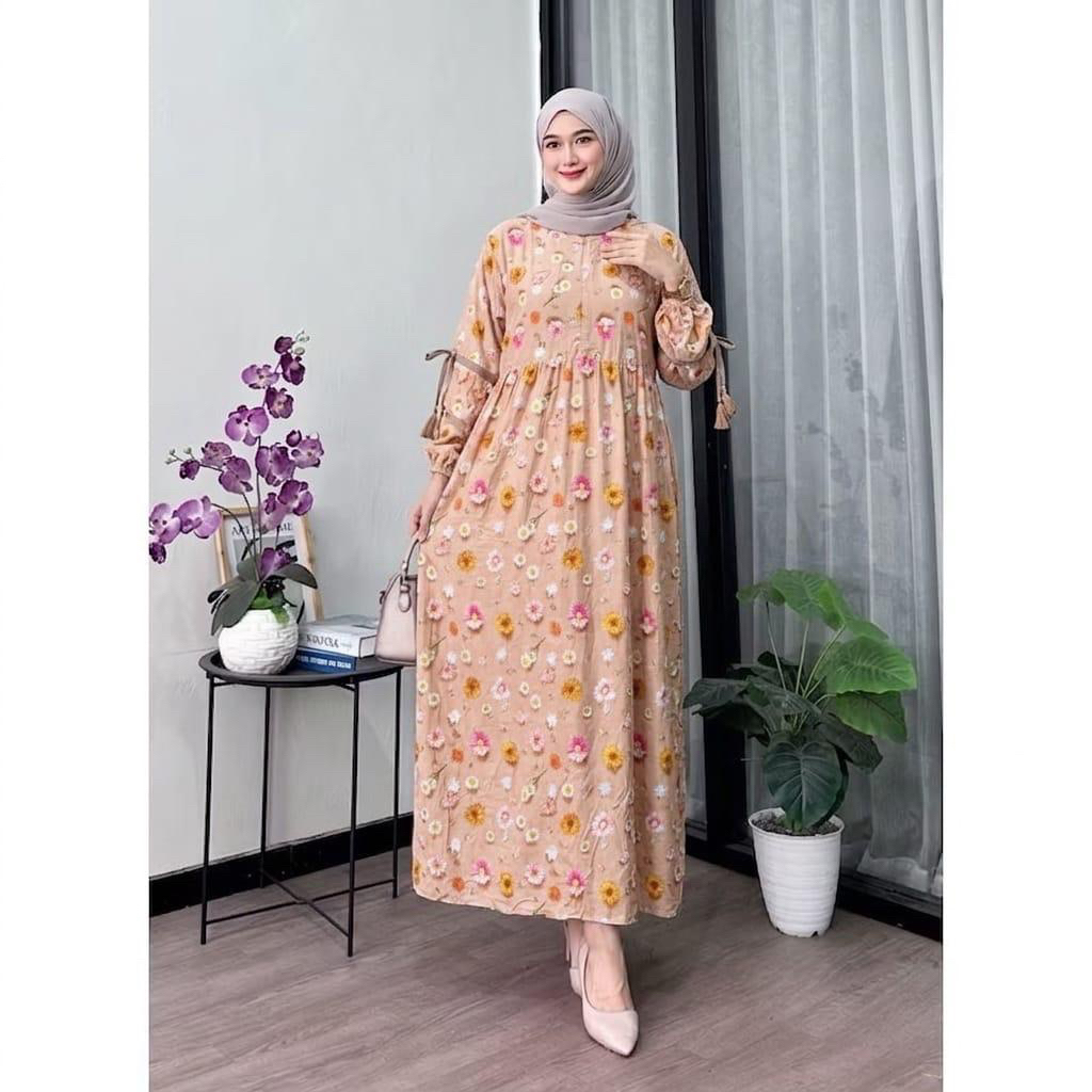Gamis Dewasa Motif Adena Series By Albarok.id - Bahan Rayon Viscose Gamis Adem Nyaman Bisa COD