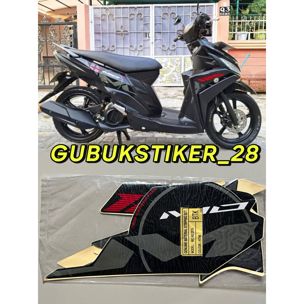 STRIPING STIKER MOTOR YAMAHA MIO M3 2015 HITAM