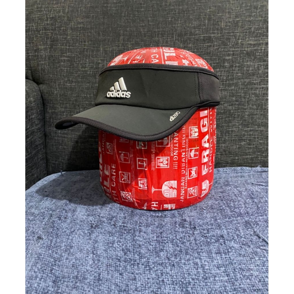 Topi Adidas Adizero Running Visor Original - Topi Lari Tenis Hitam bekas