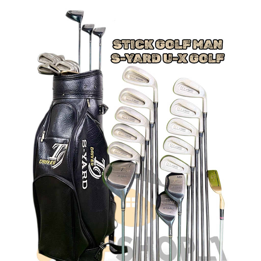 Stick Golf Man S-Yard Golf Set Second Original Shaft Graphite Flek Reguler Fullset Bag Golf