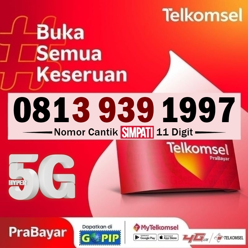 Nomor Cantik Simpati 11 Digit Tahun 1997 Telkomsel Prabayar 3GB Kuota Nasional
