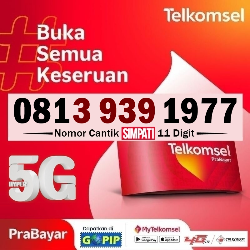 Nomor Cantik Simpati 11 Digit Tahun 1977 Telkomsel Prabayar 3GB Kuota Nasional