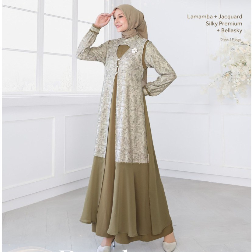 Gamis Pesta Couple ROYAL ECALYPTUS, KAGUMI 339/ KAGUMI KIDS 182/ KAHFI KIDS 254 (ETHICA RUMAH FAIQA)