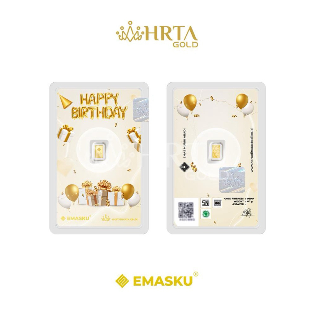 EMASKU HARTADINATA 0,1 gr 0,1gr 0.1 gr 0.1gr  LOGAM MULIA 999,9 FINE GOLD 100% ORIGINAL