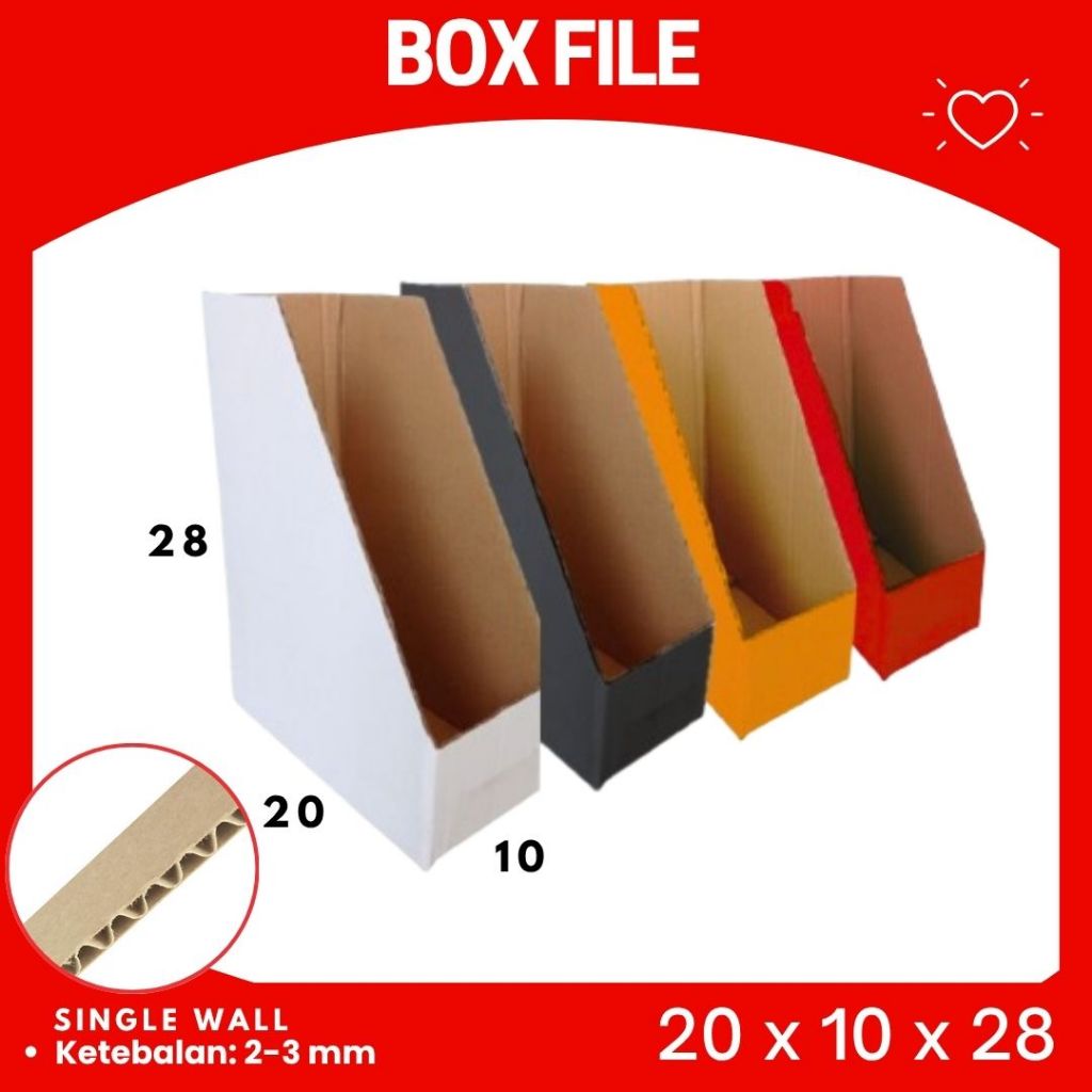 Box Rak Kecil 20x10x28 Box File dus packing kotak kemasan karton File Dokumen Kantor
