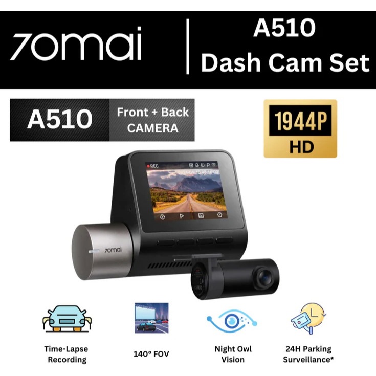 70mai Dash Cam Pro Plus+ A510S 1944P GPS ADAS 70 mai DVR Camera