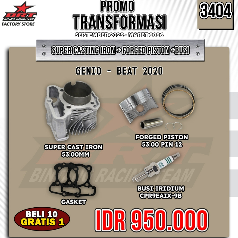 BORE UP BLOK SET PISTON 53 MM ALL NEW BEAT/BEAT DELUXE/GENIO