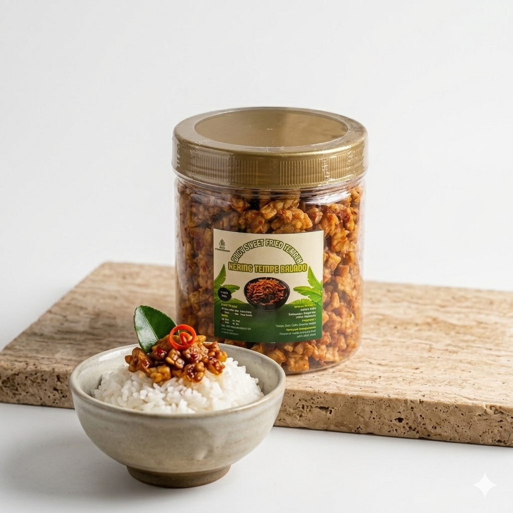 Kering TEMPE Kabita (Toples 250T) Lauk Kering Tanpa MSG Halal Tahan Lama