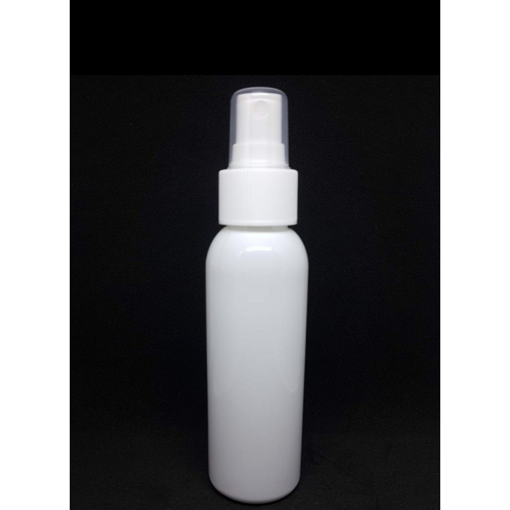 Botol Spray 100ml Plastik PET - Warna Putih, Tutup Bening