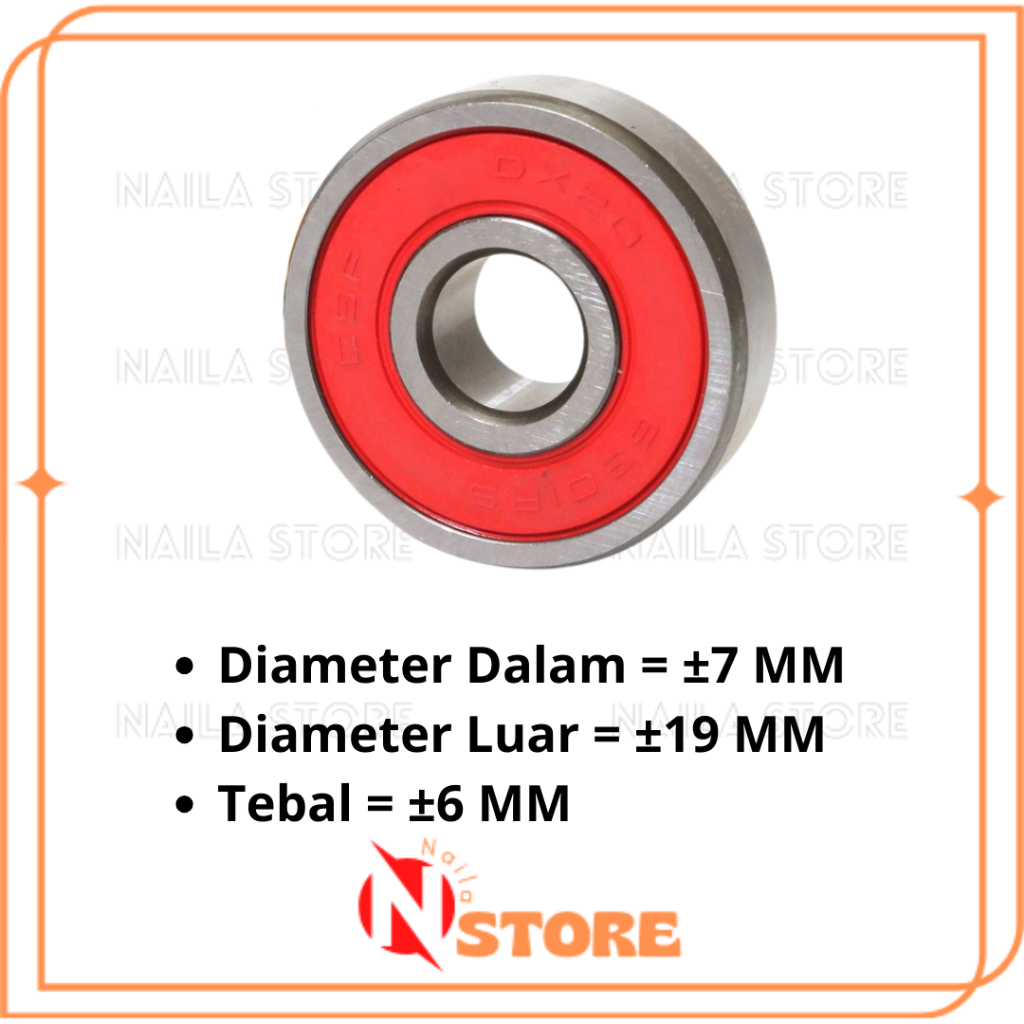 BEARING 607-2RS BERING 607 2 RS BEARING 607 2RS 7x19x6 BERKUALITAS