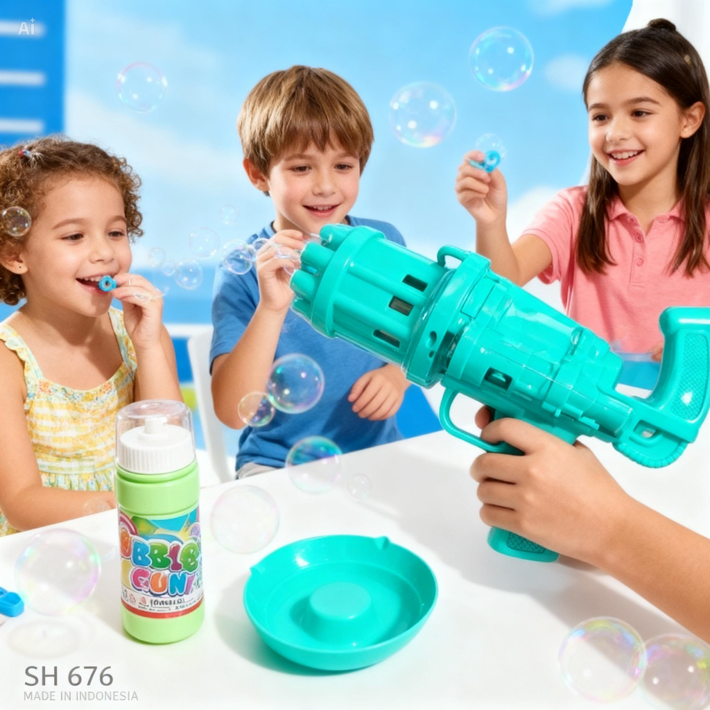Mainan Pistolan Aman Balon Air Tiup Buble Gun Balon Air Tiup Sabun| TERMURAH |FREE ONGKIR|COD
