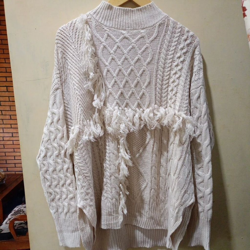 atasan rajut putih tebal/atasan rajut murah/atasan rajut Preloved