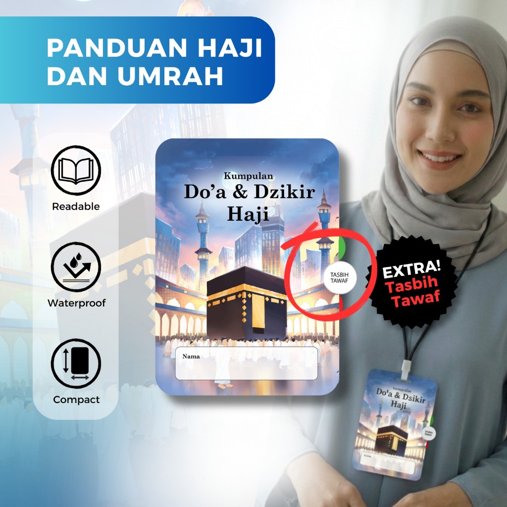 Buku Bacaan Haji Umroh Praktis | Terdapat Tasbih Tawaf | Kartu Umrah Haji Ringkas | Buku Panduan Umr