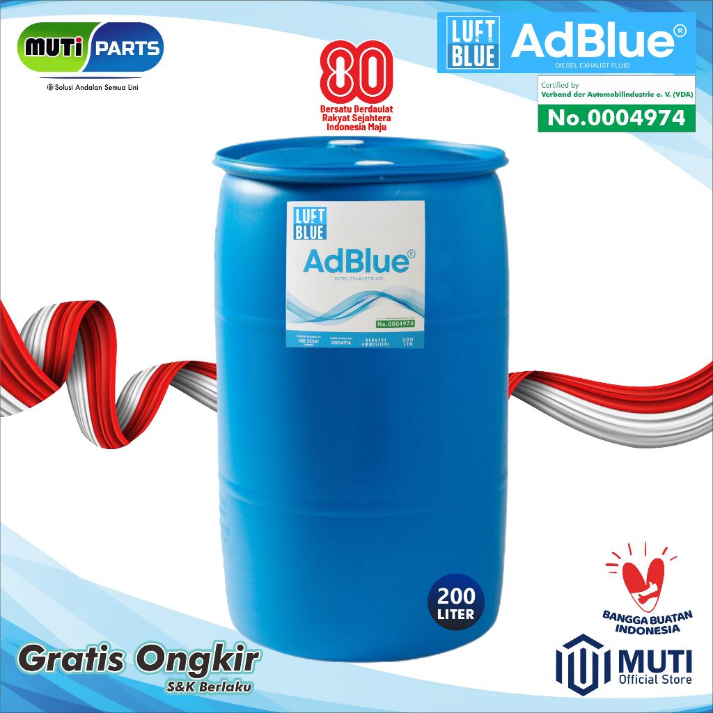 Adblue 200 Liter Cairan Diesel Exhaust Fluid Luft Blue DEF Luftblue DEF