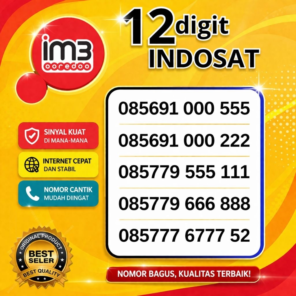 NOMOR CANTIK INDOSAT DOUBLE TRIPEL 000999 HEXA 777777 NOMOR CANTIK MUDAH DI INGAT