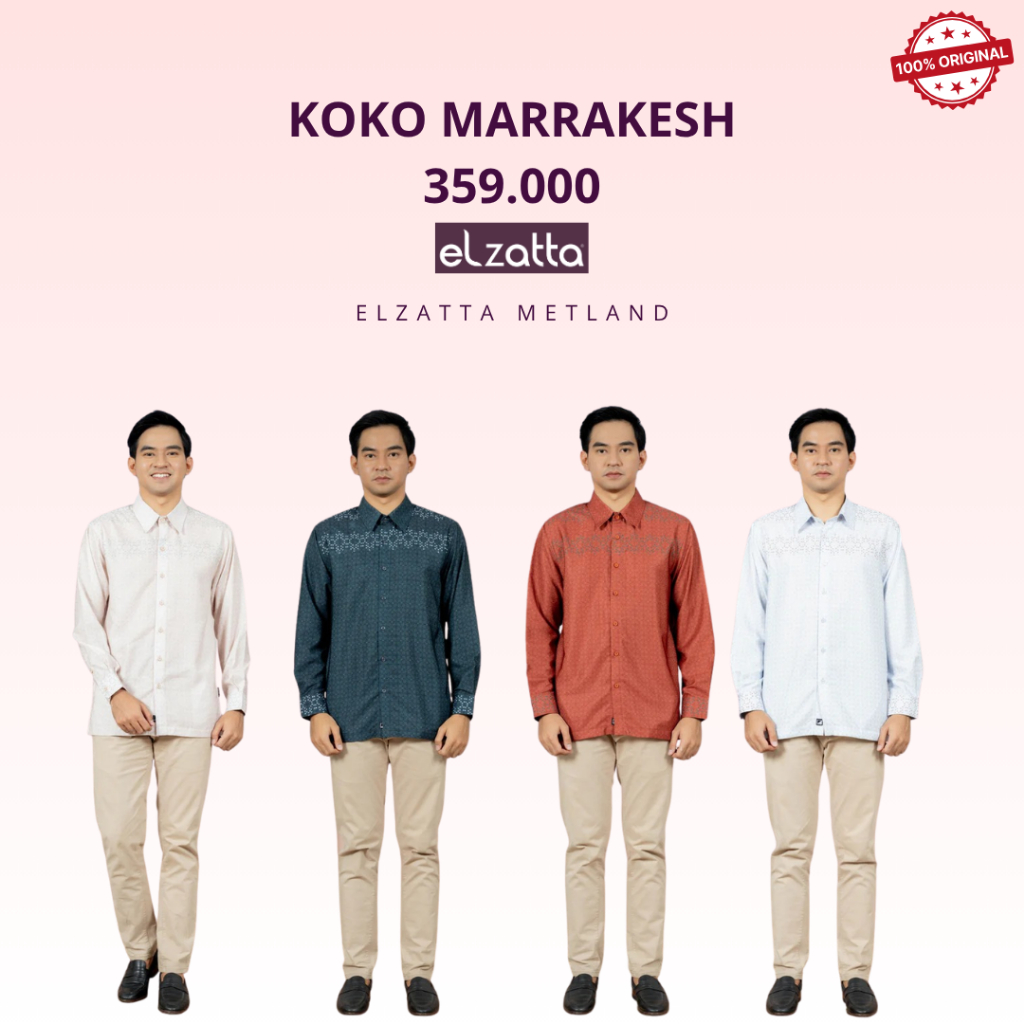 KOKO MARRAKESH ZATTA MEN koko kemeja pria dewasa Lengan panjang baju cowok kemeja
