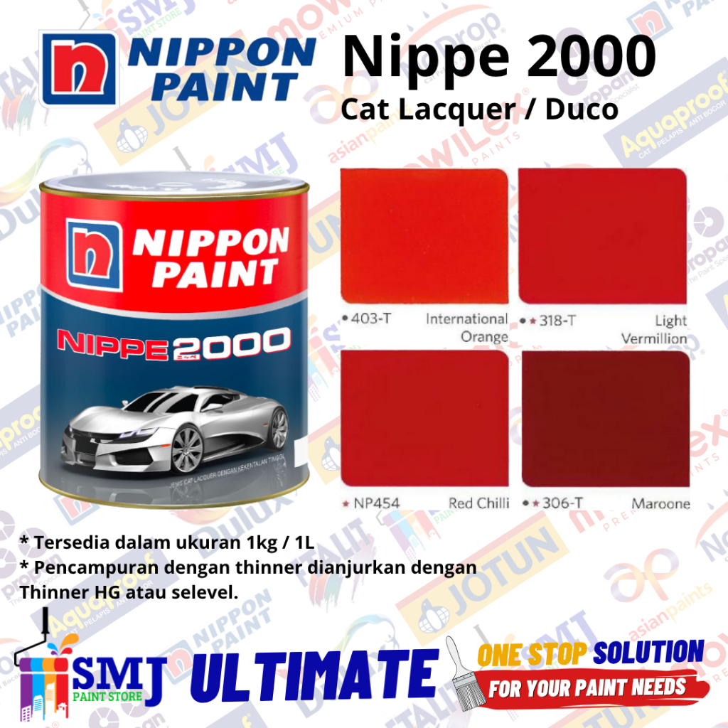 CAT DUCO NIPPE 2000 - warna Merah KEMASAN 1KG
