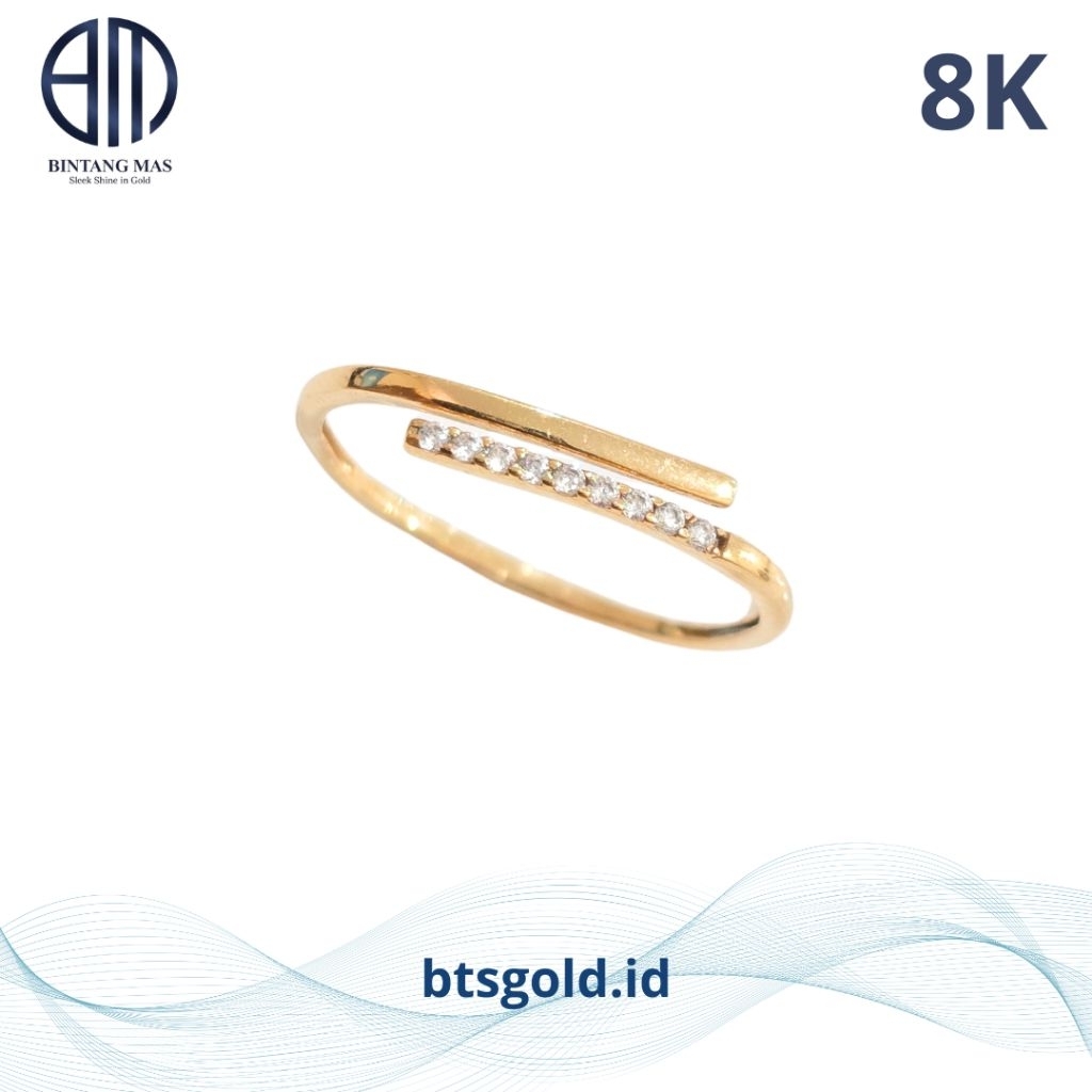Cincin Emas Permata Putih | 8K