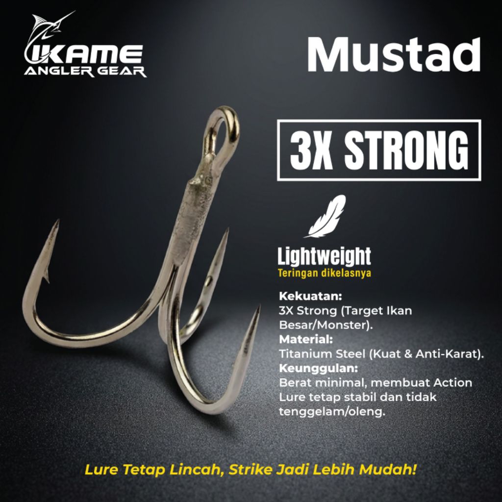 MUSTAD Big Gun Kail Treble 3 Mata/ Kail treble Mustad ultra point original/ Kail Treble Premium / Ka