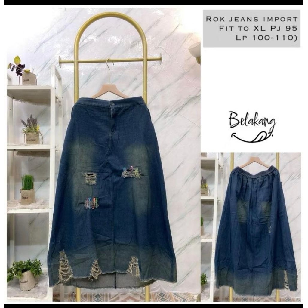 Real pic ORIGINAL dan TERMURAH Rok PREMIUM Butik IMPORT / Rok Jeans tebal PREMIUM Bangkok IMPORT/ Ro