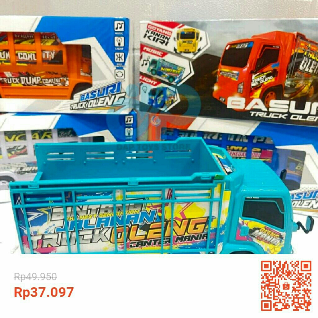 Mainan Truk Oleng Basuri - Miniatur Truk Oleng Ada Musik & Lampunya - Hadiah Ulang Tahun Anak2