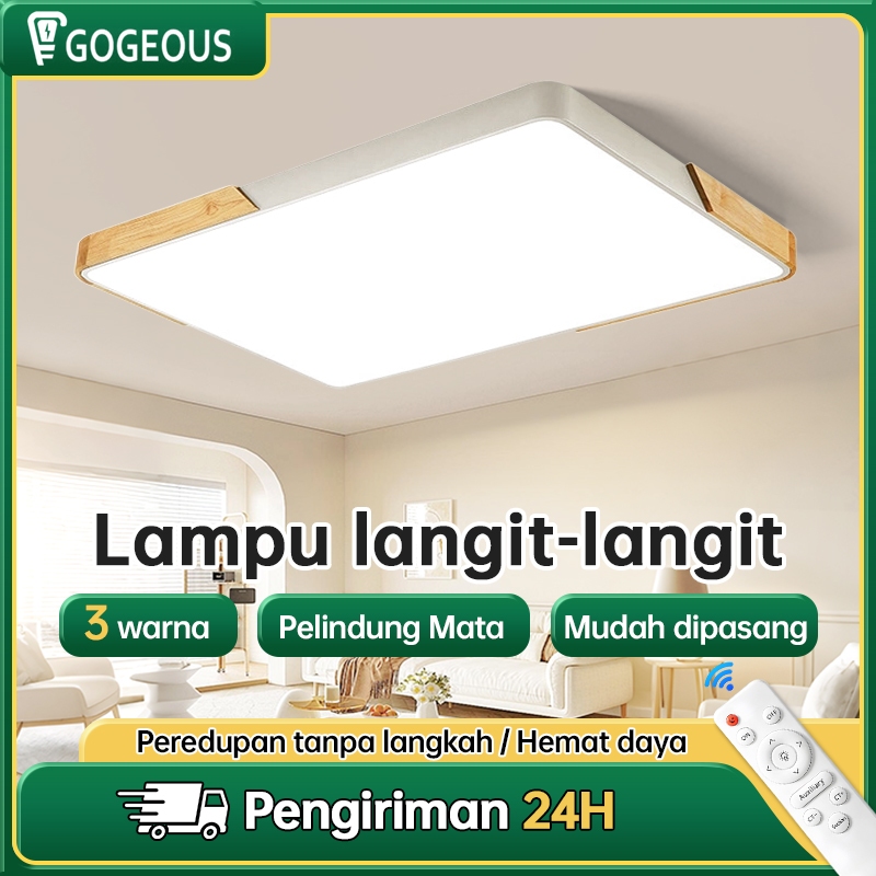 GOGEOUS Lampu plafon minimalis Ceiling Lampu Lampu Plafon 3 Warna LED Modern Minimalis Lampu lampu l