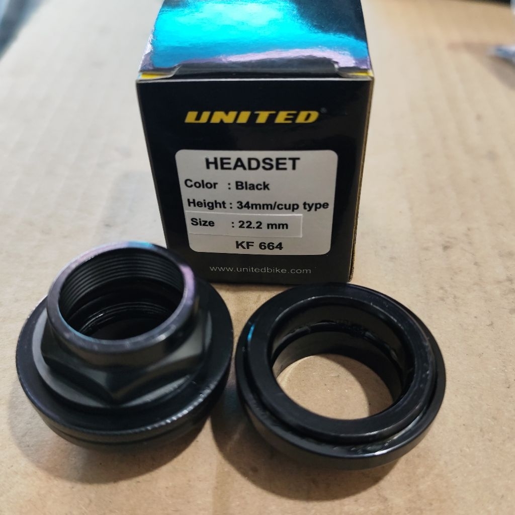 Headset sepeda bmx fork standar 25.4 insert 22.2 tube 30mm hitam united
