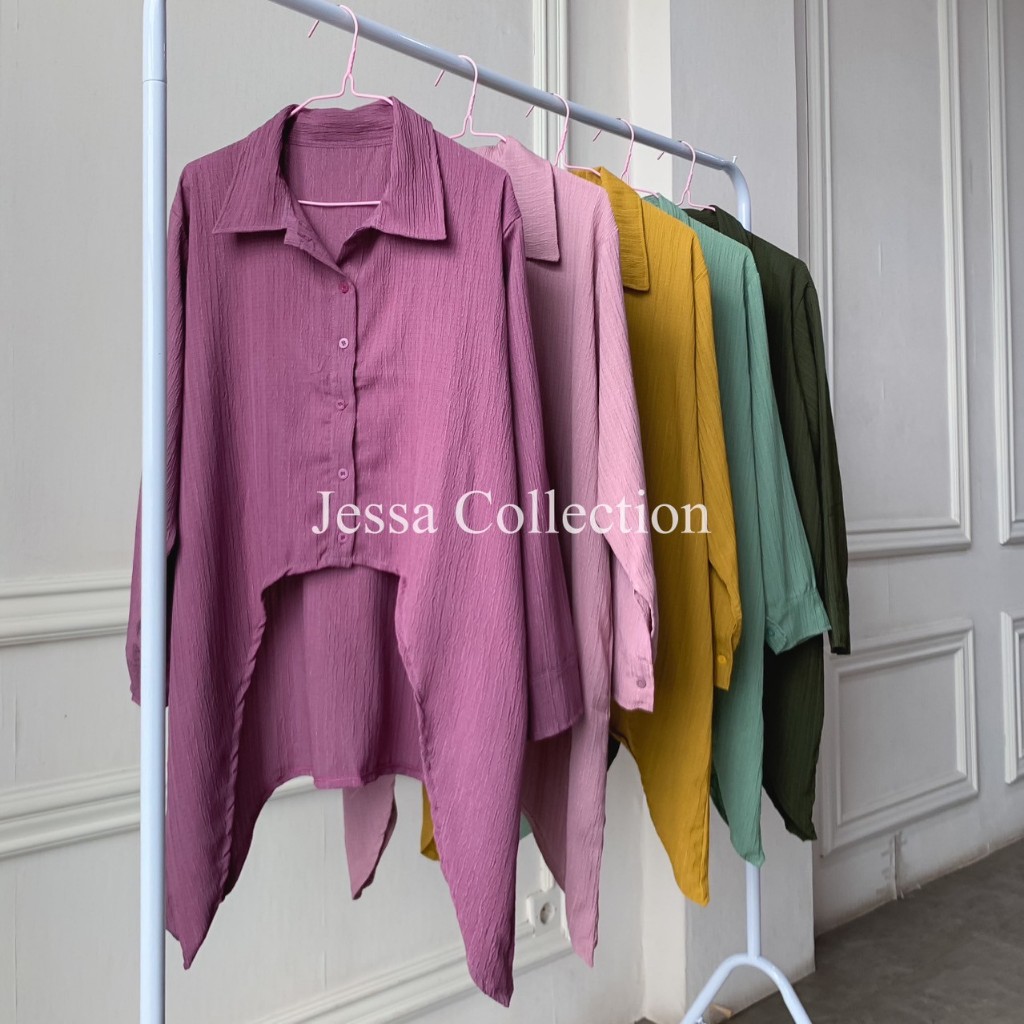 Vilora Blouse TH 1091 LADY CRUSH Atasan Wanita Tangan Panjang Casual Simple Motif Polos