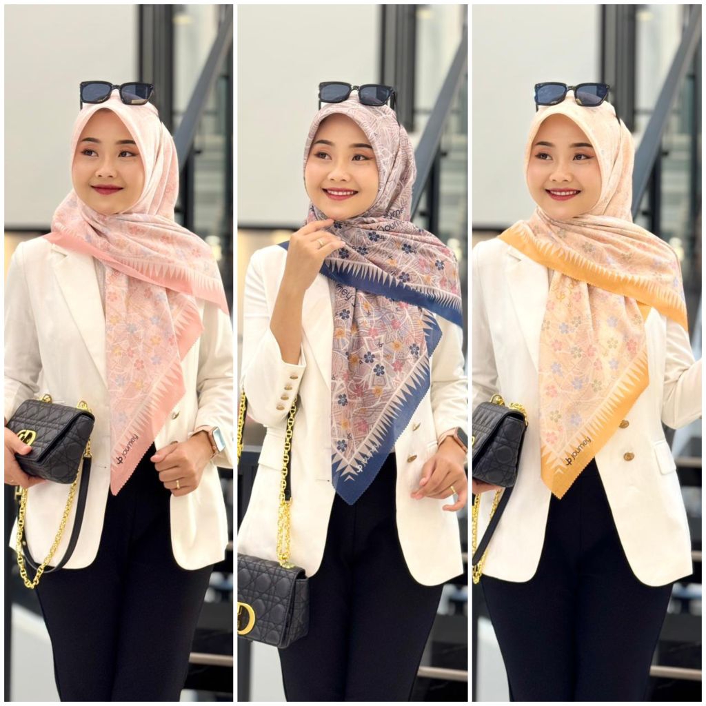 Hijab Voal Motif Premium Sweet Series Journey Scarves Hijab Journey Segiempat