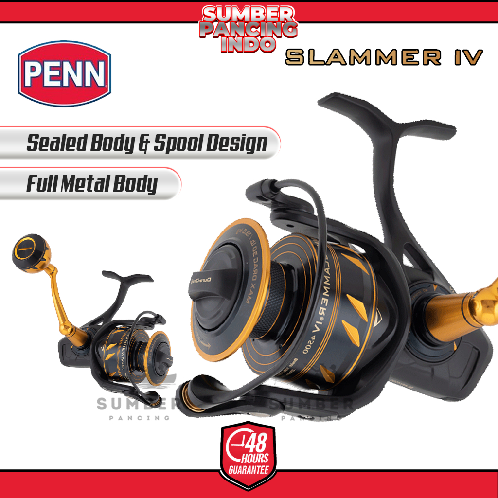 PENN Reel Pancing Spinning SLAMMER IV 2500 - 10500 8+1BB Full Metal Body IPX 6 Sealed Body HT-100 Ca