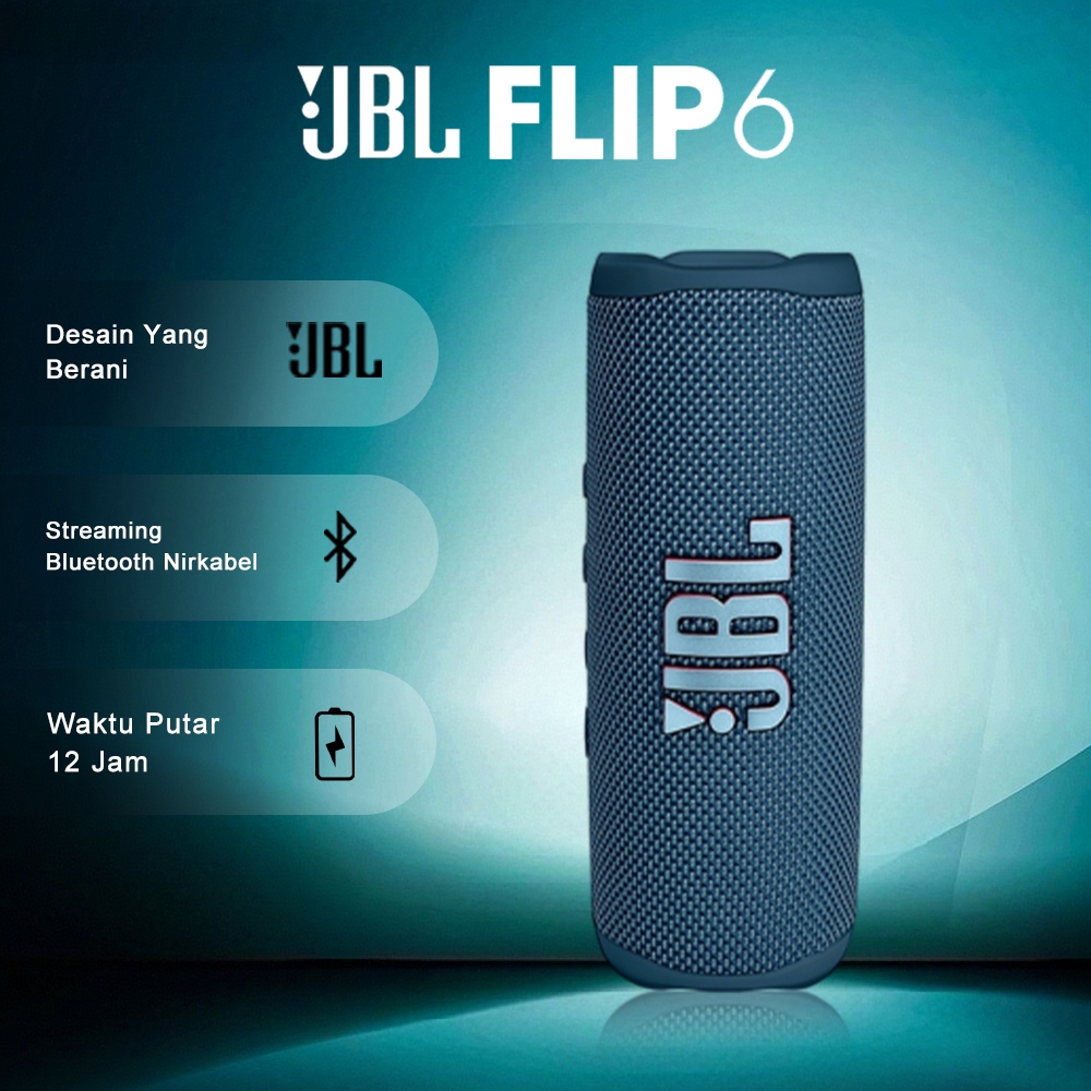 JBL Flip 6 Bluetooth Speaker Original Powerful Sound and Deep Bass Portable Wireless Bluetooth Speak