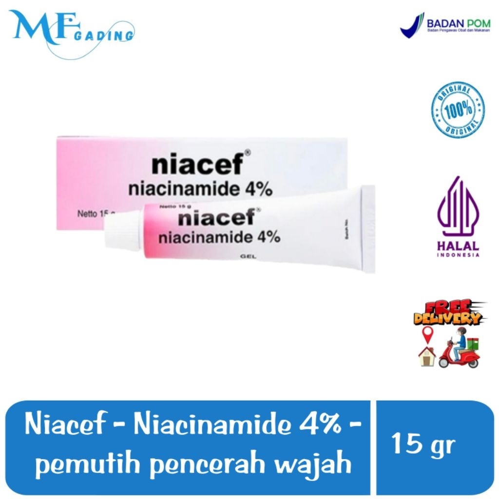 Niacef Niacinamide 4 % - untuk jerawat / acne - BPOM