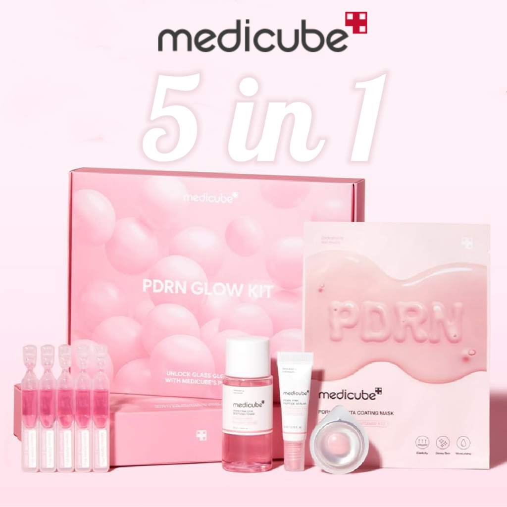 medicube PDRN Glow Trial Kit / GIft Set - Travel Set with Toner , Serum & Sheet Mask
