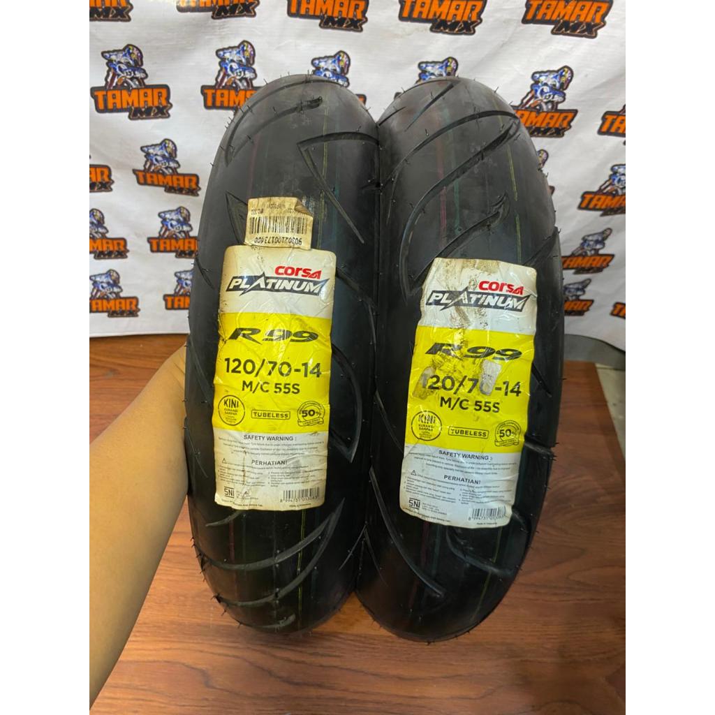 Ban Belakang Vario PCX Aerox Ring 14 Corsa R99 120/70-14 Tubeless Ban Tubles Motor Matic
