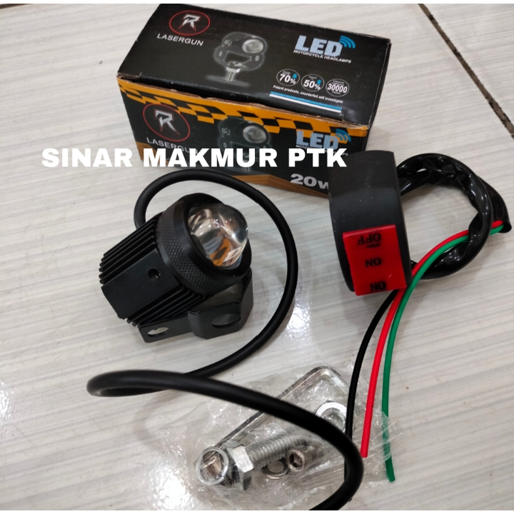 SINAR MAKMUR LAMPU LED LASER SINGLE D2 + KIPAS LASER SUPER TERANG / LAMPU SOROT MOBIL D2 LASER KIPAS
